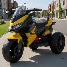 Детский мотоцикл M 4274ELR-6 желтый с пультом управления